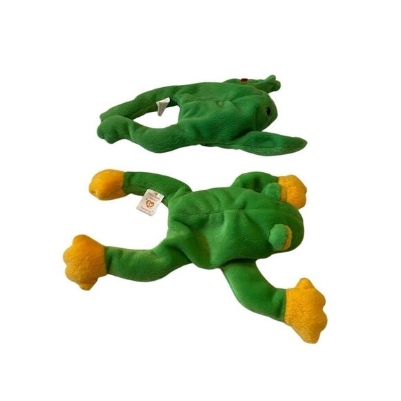 Lot of 2 Smoochy Legs The Frog Ty Beanie Baby Plush Collectible Vintage 90s - Picture 5 of 12